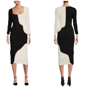 ANTONIO MELANI Black and Cream Midi Dress